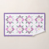 Rosa und lila Blumenmuster Badhandtuch Set (Handtuch)