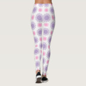 Rosa und lila Blumenmuster Leggings (Rückseite)