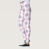 Rosa und lila Blumenmuster Leggings (Links)