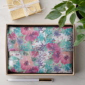 Rosa und Lila Blumenmuster Seidenpapier (Geschenk)