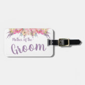 Rosa und Lila Blumenmutter am Boden Gepäckanhänger (Vorderseite horizontal)