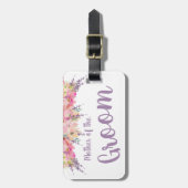 Rosa und Lila Blumenmutter am Boden Gepäckanhänger (Vorderseite vertikal)