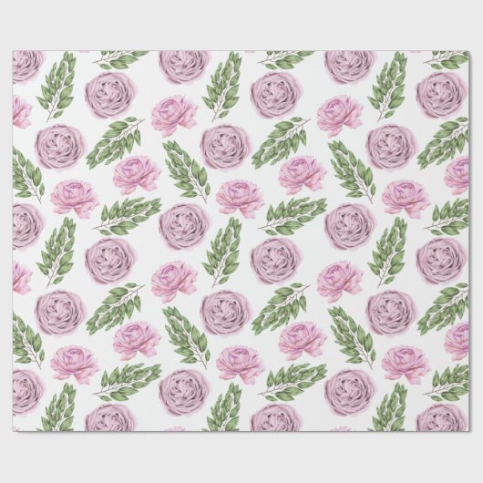 Rosa und Lila Blumenpapier Geschenkpapier (Flach)