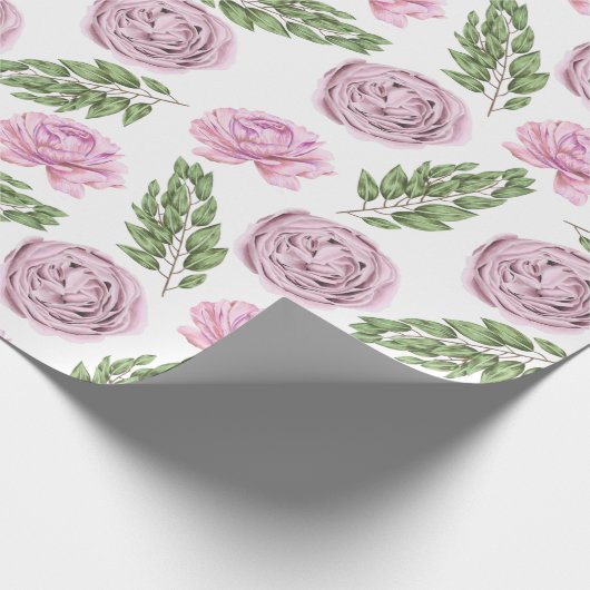 Rosa und Lila Blumenpapier Geschenkpapier (Ecke)