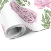 Rosa und Lila Blumenpapier Geschenkpapier (Rolleneckpunkt)