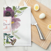 Rosa und lila blumenreich personalisiert geschirrtuch (Viertel Falte)