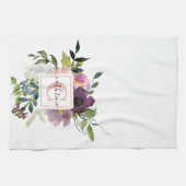 Rosa und lila blumenreich personalisiert geschirrtuch (Horizontal)