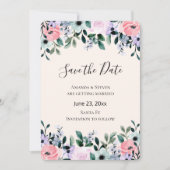 Rosa und Lila Blumenrinde Save The Date (Vorderseite)