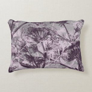 Rosa und Lila Blumenschrift Dekokissen