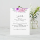 Rosa und Lila Blumenzettel Begleitkarte (Stehend Vorderseite)