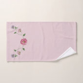 Rosa und Lila Blütenpflanze Badhandtuch Set (Handtuch)