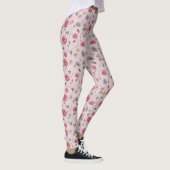 Rosa und Lila Blütenpflanze Leggings (Rechts)