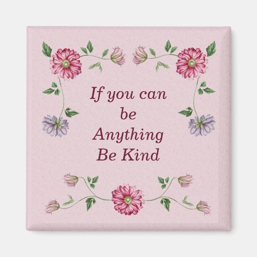 Rosa und Lila Blütenpflanze Magnet (Vorne)