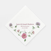 Rosa und Lila Blütenpflanze Serviette (Ecke)