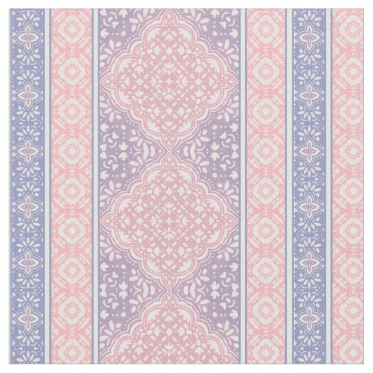 Rosa und Lila Bohemisches Fliesenmuster Stoff (Nahaufnahme)