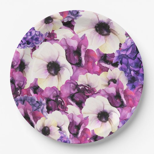 Rosa und Lila Brautparty Pappteller (Vorderseite)