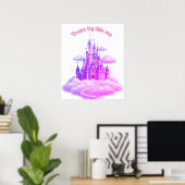 Rosa und Lila Burg Princess, Zitat von kleinen Mäd Poster (Heimbüro)