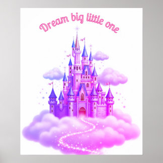 Rosa und Lila Burg Princess, Zitat von kleinen Mäd Poster