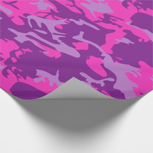 Rosa und lila Camouflage Geschenkpapier (Ecke)