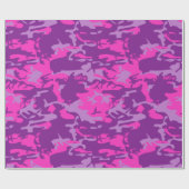 Rosa und lila Camouflage Geschenkpapier (Flach)