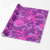 Rosa und lila Camouflage Geschenkpapier (Ungerollt)