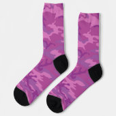 Rosa und Lila Camouflage Kunst, Dichtung und Musik Socken (Linkes Detail)