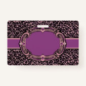 Rosa und Lila Cheetah Print Abzeichen Ausweis (Rückseite)