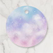 Rosa und Lila Cloud Nine Baby Dusche Geschenkanhänger (Rückseite)