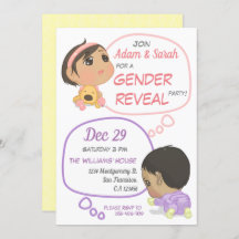 Rosa und Lila Comic Baby-Gender-Bericht