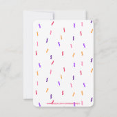 Rosa und Lila Confetti und Balloons Geburtstag Einladung (Rückseite)