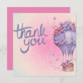 rosa und lila dankeskarte (Vorne/Hinten)