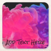 Rosa und Lila digitale Rauchwolke Rechteckiger Pappuntersetzer (Vorderseite)