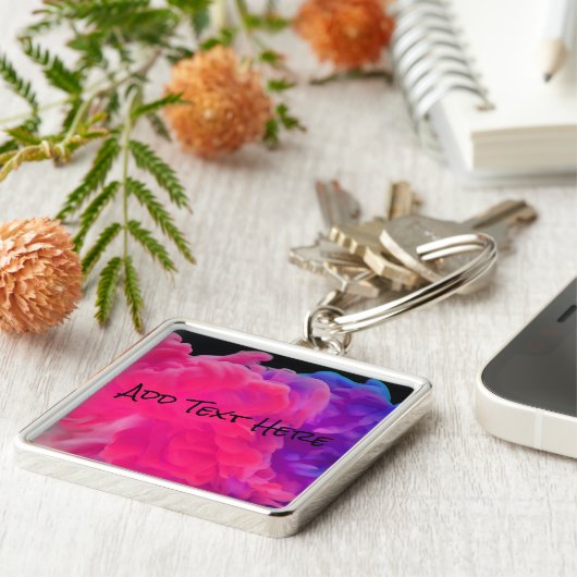 Rosa und Lila digitales Rauchen Schlüsselanhänger (Seite)