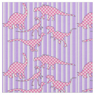 Rosa und lila Dinosaurier-Gewebe Stoff