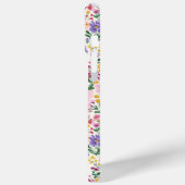Rosa und lila Ditsy-Blumen monogrammiert Case-Mate iPhone Hülle (Rückseite / Links)