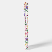 Rosa und lila Ditsy-Blumen monogrammiert Case-Mate iPhone Hülle (Rückseite / Links)