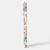Rosa und lila Ditsy-Blumen monogrammiert Case-Mate iPhone Hülle (Rückseite / Links)
