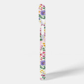 Rosa und lila Ditsy Blumen monogrammiert Case-Mate iPhone Hülle (Rückseite / Links)