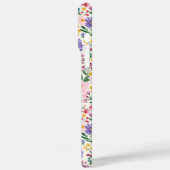 Rosa und lila Ditsy-Blumen monogrammiert Case-Mate iPhone Hülle (Rückseite / Links)