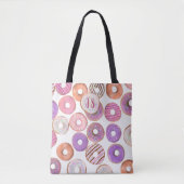 Rosa und Lila Donut-Individuelle Name-Bäcker Tasche (Vorderseite)