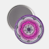 Rosa und Lila Doodle-Blume Magnet (Vorderseite/Rückseite)