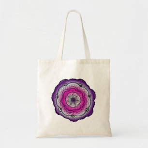 Rosa und Lila Doodle-Blume Tragetasche