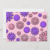 Rosa und Lila Doppeldruckerin Einladung zum Geburt (Rückseite)