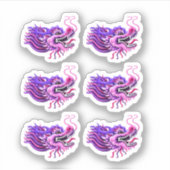 Rosa und Lila Drachenköpfe Aufkleber (Vorderseite)