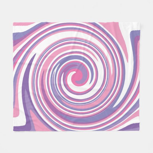 Rosa und lila Drehmuster Fleecedecke (Vorderseite (Horizontal))