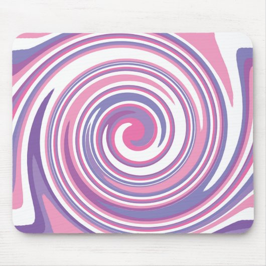 Rosa und lila Drehmuster Mousepad (Vorne)