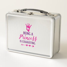 Rosa und Lila, eine Prinzessin zu sein, erschöpft Metall Brotdose