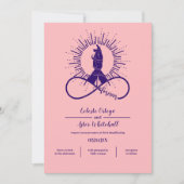 Rosa und Lila, einfache Hände für den Fang Einladung (Vorderseite)