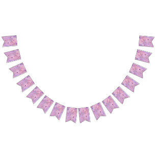 Rosa und lila Einhorn- und Sterndesign - Mädchen s Wimpelkette