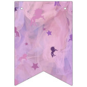 Rosa und lila Einhorn- und Sterndesign - Mädchen s Wimpelkette (Zweite Fahne)